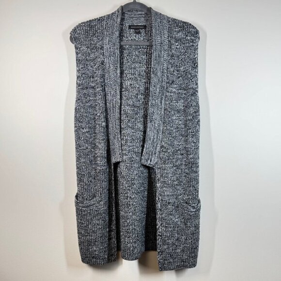 Banana Republic Knitted Gray Open Front Cardigan Merino Wool Blend Size Medium - Picture 4 of 13
